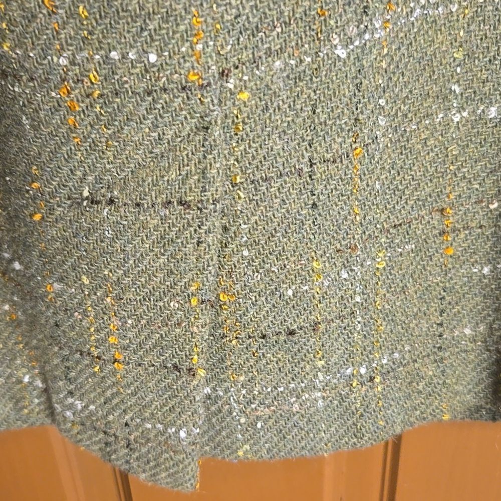 Laundry-Wool blend olive green sleeveless plaid straight dress Size 10. NWT. - Picture 9 of 11